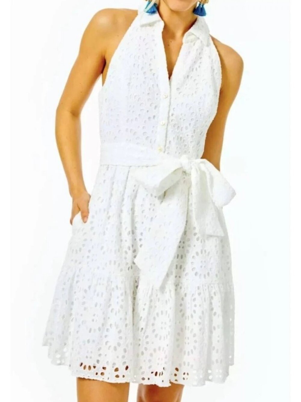 Lilly Pulitzer NWT White Eyelet Trisha Shirt Dress - Size 16